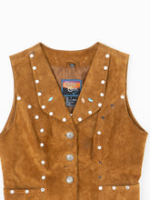 Load image into Gallery viewer, Vintage x CRIPPLE CREEK Tan Suede Rhinestone Vest (XS-M)