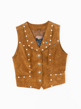 Load image into Gallery viewer, Vintage x CRIPPLE CREEK Tan Suede Rhinestone Vest (XS-M)