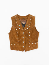 Load image into Gallery viewer, Vintage x CRIPPLE CREEK Tan Suede Rhinestone Vest (XS-M)