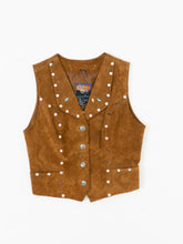 Load image into Gallery viewer, Vintage x CRIPPLE CREEK Tan Suede Rhinestone Vest (XS-M)