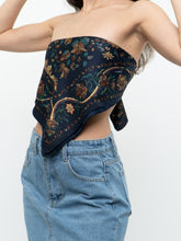 Load image into Gallery viewer, Vintage x Navy Paisley Satin Scarf