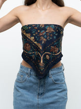 Load image into Gallery viewer, Vintage x Navy Paisley Satin Scarf