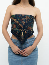 Load image into Gallery viewer, Vintage x Navy Paisley Satin Scarf