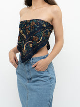 Load image into Gallery viewer, Vintage x Navy Paisley Satin Scarf