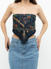 Load image into Gallery viewer, Vintage x Navy Paisley Satin Scarf