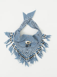 Vintage x Blue Beaded Concho Bandana