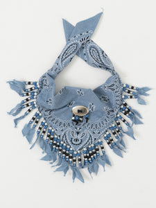 Vintage x Blue Beaded Concho Bandana