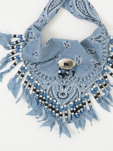 Vintage x Blue Beaded Concho Bandana