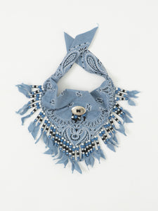 Vintage x Blue Beaded Concho Bandana