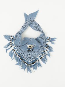 Vintage x Blue Beaded Concho Bandana