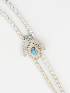 Vintage x White, Silver Teal Bolo