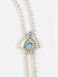 Vintage x White, Silver Teal Bolo