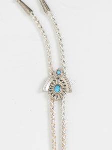 Vintage x White, Silver Teal Bolo