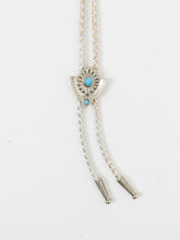 Load image into Gallery viewer, Vintage x White, Silver Teal Bolo