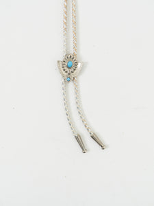 Vintage x White, Silver Teal Bolo