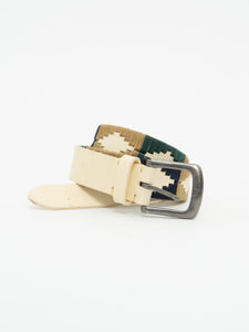 Vintage x Cream Threaded Leather Belt (M, L)