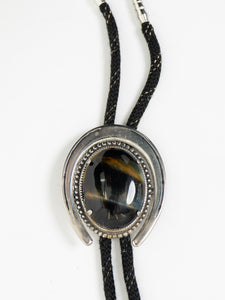 Vintage x Black Chunky Stone Bolo