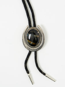 Vintage x Black Chunky Stone Bolo