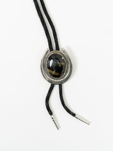 Vintage x Black Chunky Stone Bolo