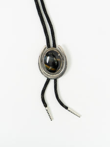 Vintage x Black Chunky Stone Bolo