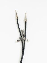 Load image into Gallery viewer, Vintage x Black Leather Silver Gun-Detailed Bolo