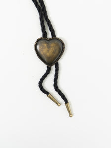 Vintage x Rustic Heart Black Bolo