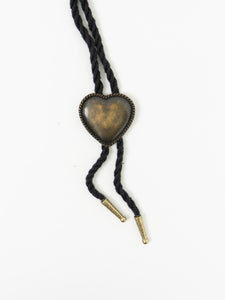 Vintage x Rustic Heart Black Bolo