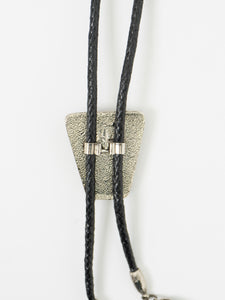 Vintage x Black Cluster Stone Leather Bolo