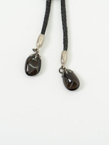 Vintage x Black Cluster Stone Leather Bolo