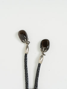 Vintage x Black Cluster Stone Leather Bolo