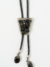 Load image into Gallery viewer, Vintage x Black Cluster Stone Leather Bolo