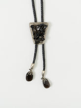 Load image into Gallery viewer, Vintage x Black Cluster Stone Leather Bolo