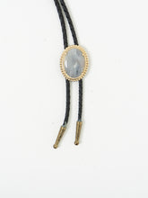 Load image into Gallery viewer, Vintage x Pale Stone Black Leather Bolo