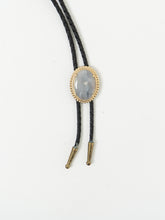 Load image into Gallery viewer, Vintage x Pale Stone Black Leather Bolo