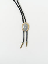 Load image into Gallery viewer, Vintage x Pale Stone Black Leather Bolo