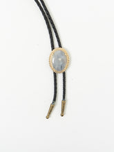 Load image into Gallery viewer, Vintage x Pale Stone Black Leather Bolo