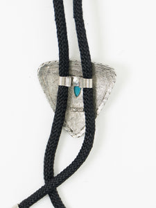 Vintage x Black, Silver, Teal Stone Bolo