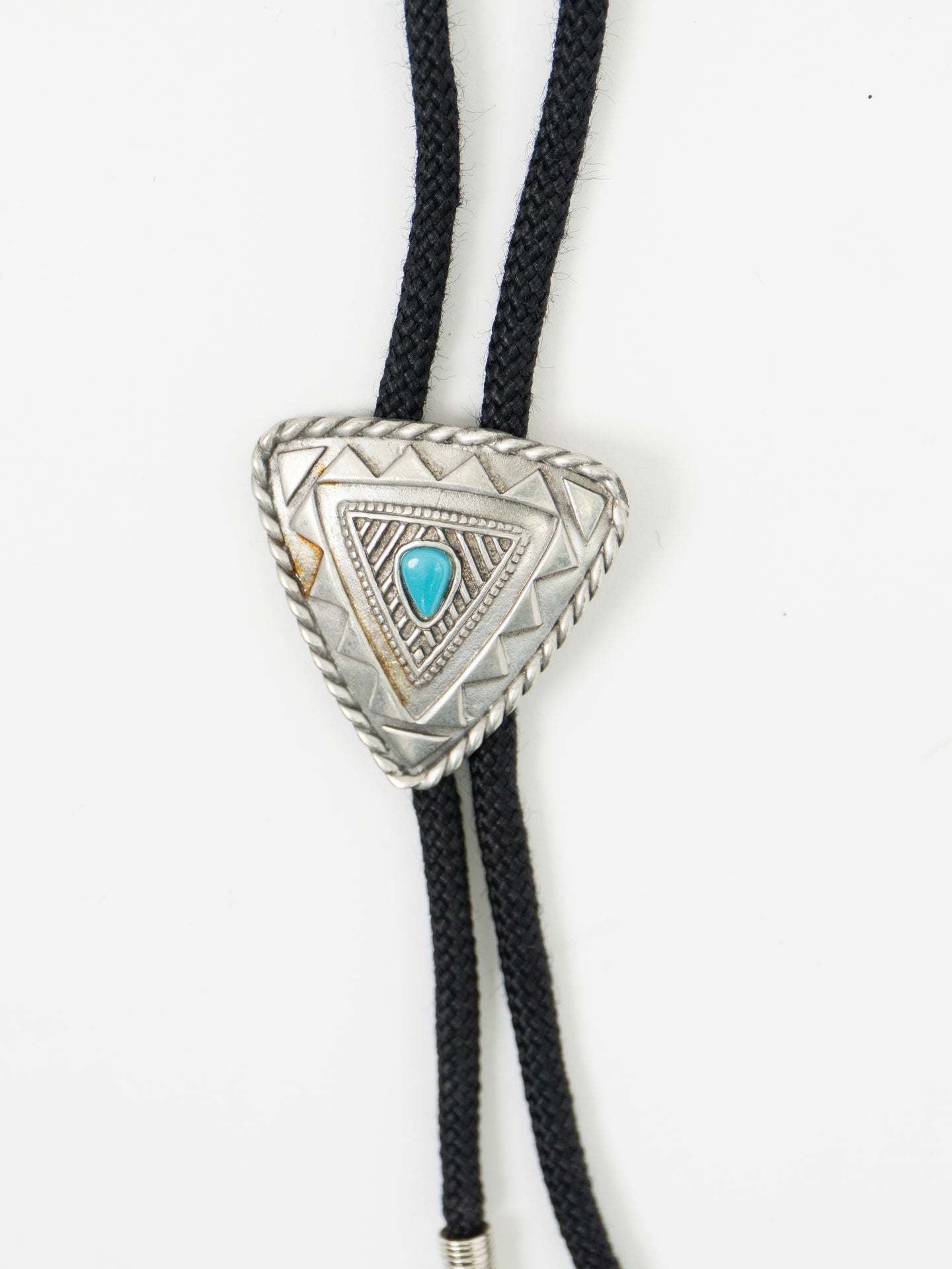 Vintage x Black, Silver, Teal Stone Bolo