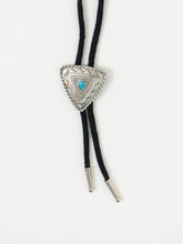 Load image into Gallery viewer, Vintage x Black, Silver, Teal Stone Bolo