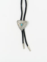 Load image into Gallery viewer, Vintage x Black, Silver, Teal Stone Bolo