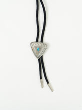 Load image into Gallery viewer, Vintage x Black, Silver, Teal Stone Bolo