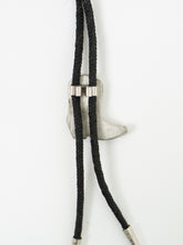 Load image into Gallery viewer, Vintage x Black, Silver Cowboy Boot Bolo