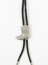 Load image into Gallery viewer, Vintage x Black, Silver Cowboy Boot Bolo