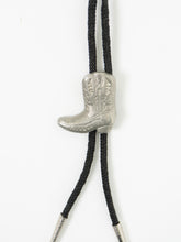 Load image into Gallery viewer, Vintage x Black, Silver Cowboy Boot Bolo