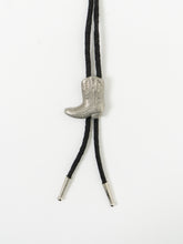 Load image into Gallery viewer, Vintage x Black, Silver Cowboy Boot Bolo