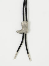 Load image into Gallery viewer, Vintage x Black, Silver Cowboy Boot Bolo