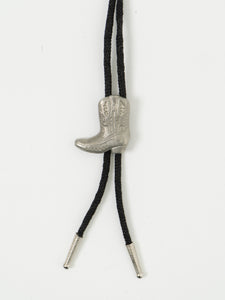 Vintage x Black, Silver Cowboy Boot Bolo