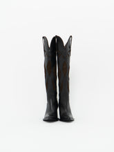 Load image into Gallery viewer, ZARA x Brown, Black Tall Leather Cowboy Boot (6.5)