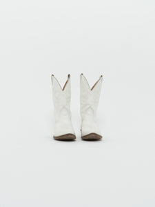 Vintage x BILTRITE White Leather Cowboy Boots (8, 8.5W)