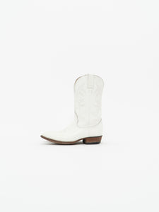 Vintage x BILTRITE White Leather Cowboy Boots (8, 8.5W)